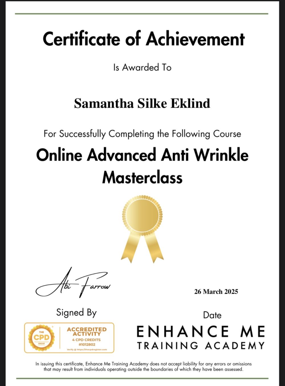 Certifikat-Avancerad-Botox